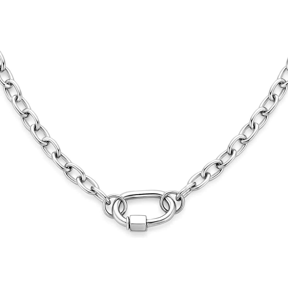 collier met connector 4,1 mm 45 cm zilver gerhodineerd