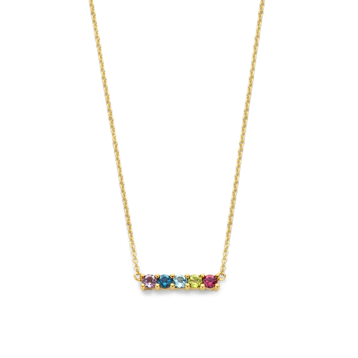 collier natuurlijke kleurstenen 1,2 mm 40 - 42 cm 14K geelgoud
