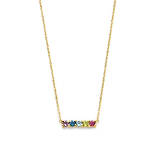 collier natuurlijke kleurstenen 1,2 mm 40 - 42 cm 14K geelgoud