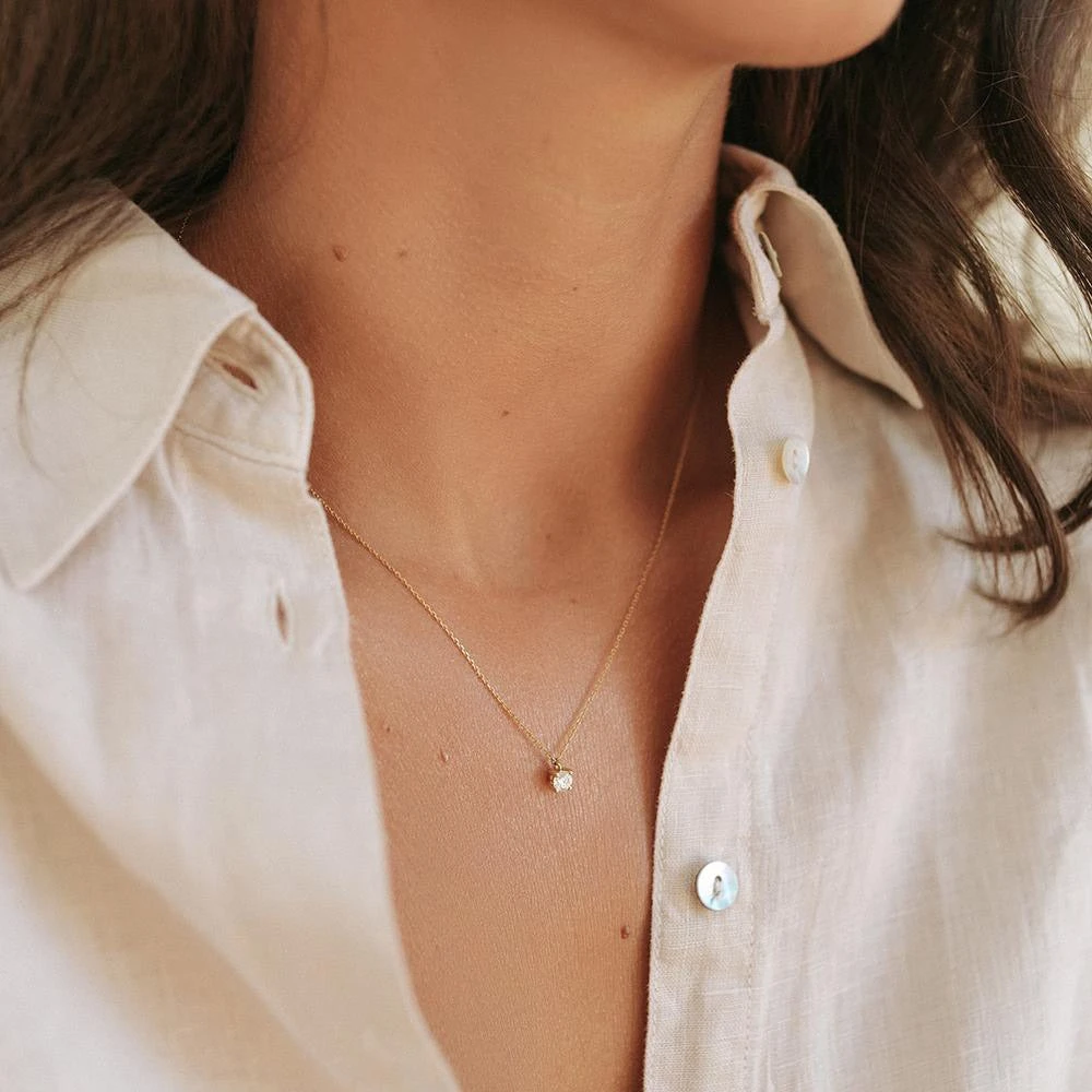 Collier Olivia 0,30 crt. witgoud