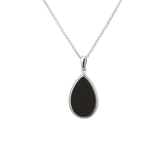 collier onyx 42 + 3 cm zilver gerhodineerd