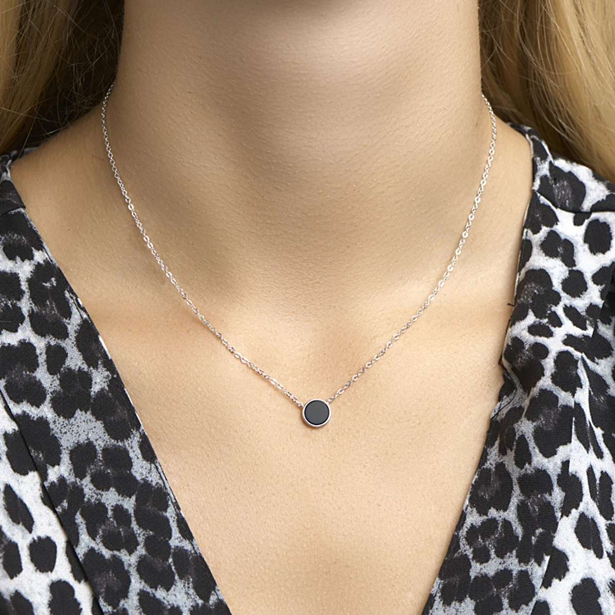 collier onyx 42 + 3 cm zilver gerhodineerd
