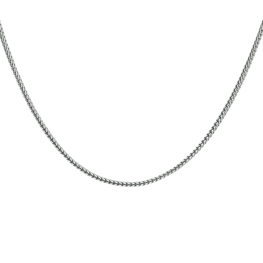 collier oxi vossestaart 1,6 mm zilver geoxideerd