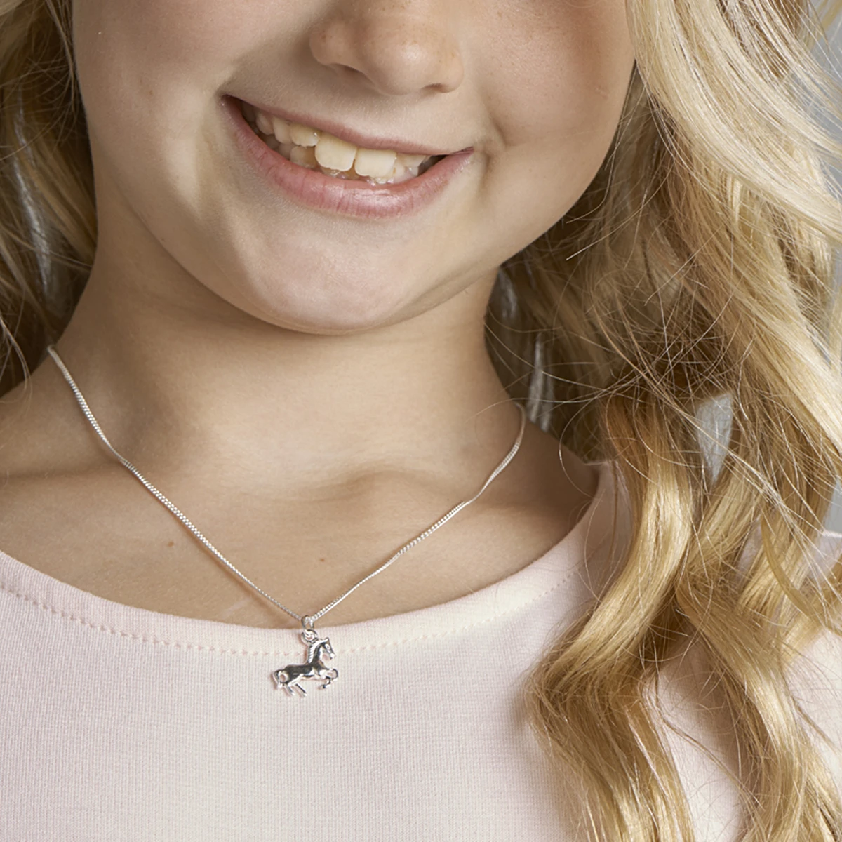 collier paard 36 + 4 cm zilver wit