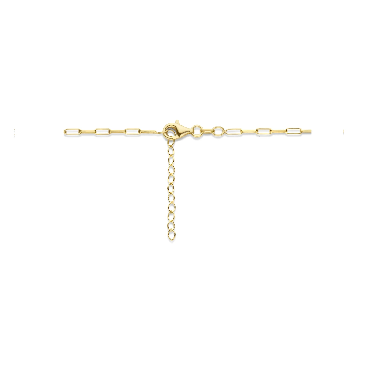 collier paperclip platte buis 2,3 mm 42 + 3 cm zilver verguld (geel)