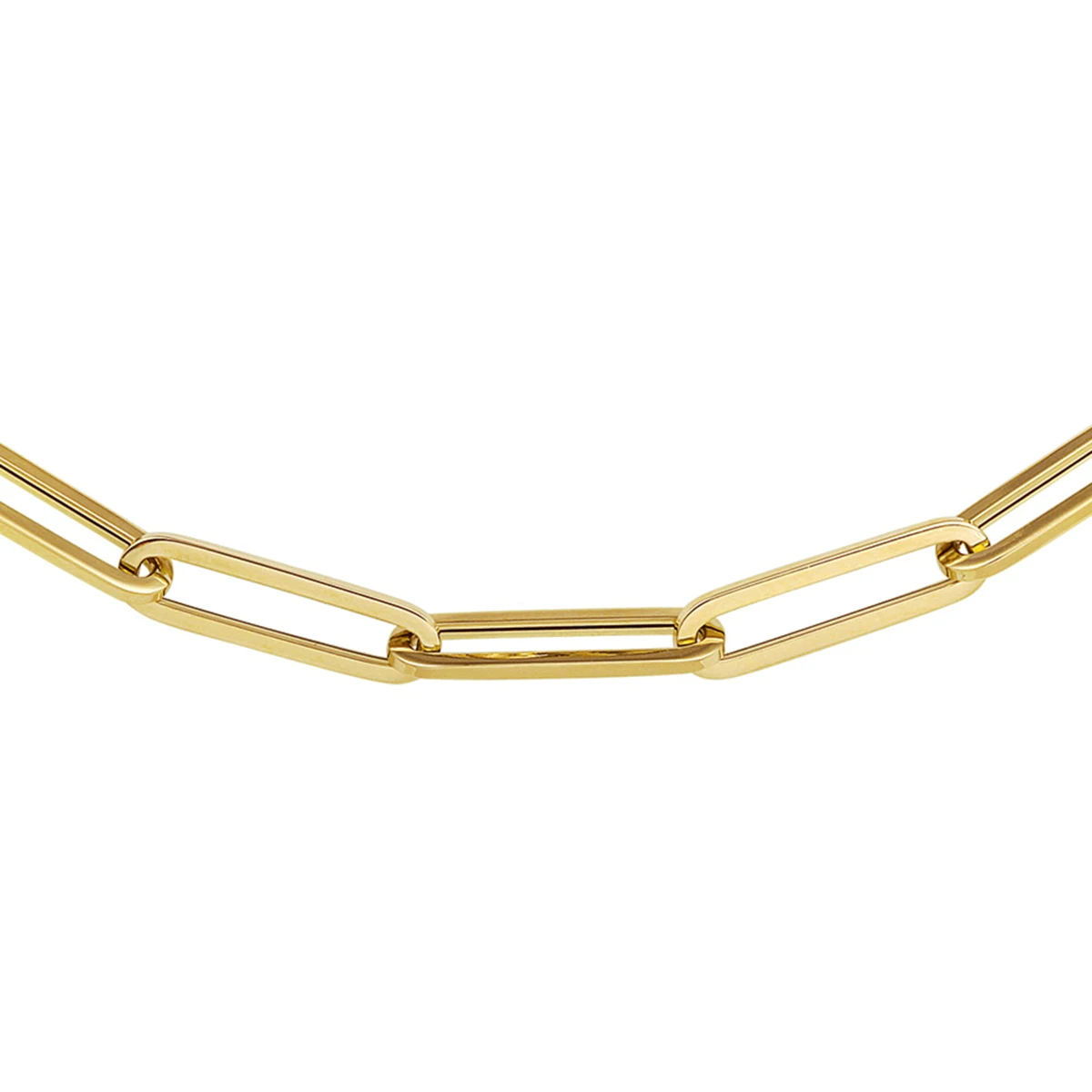 collier paperclip vierkante buis 6,0 mm 45 cm 14K geelgoud