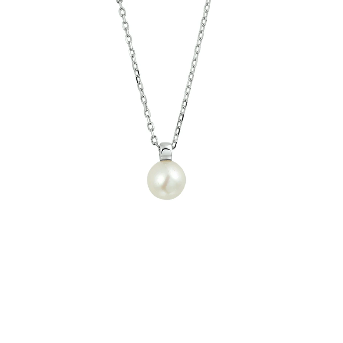 collier parel 40 + 4 cm zilver gerhodineerd