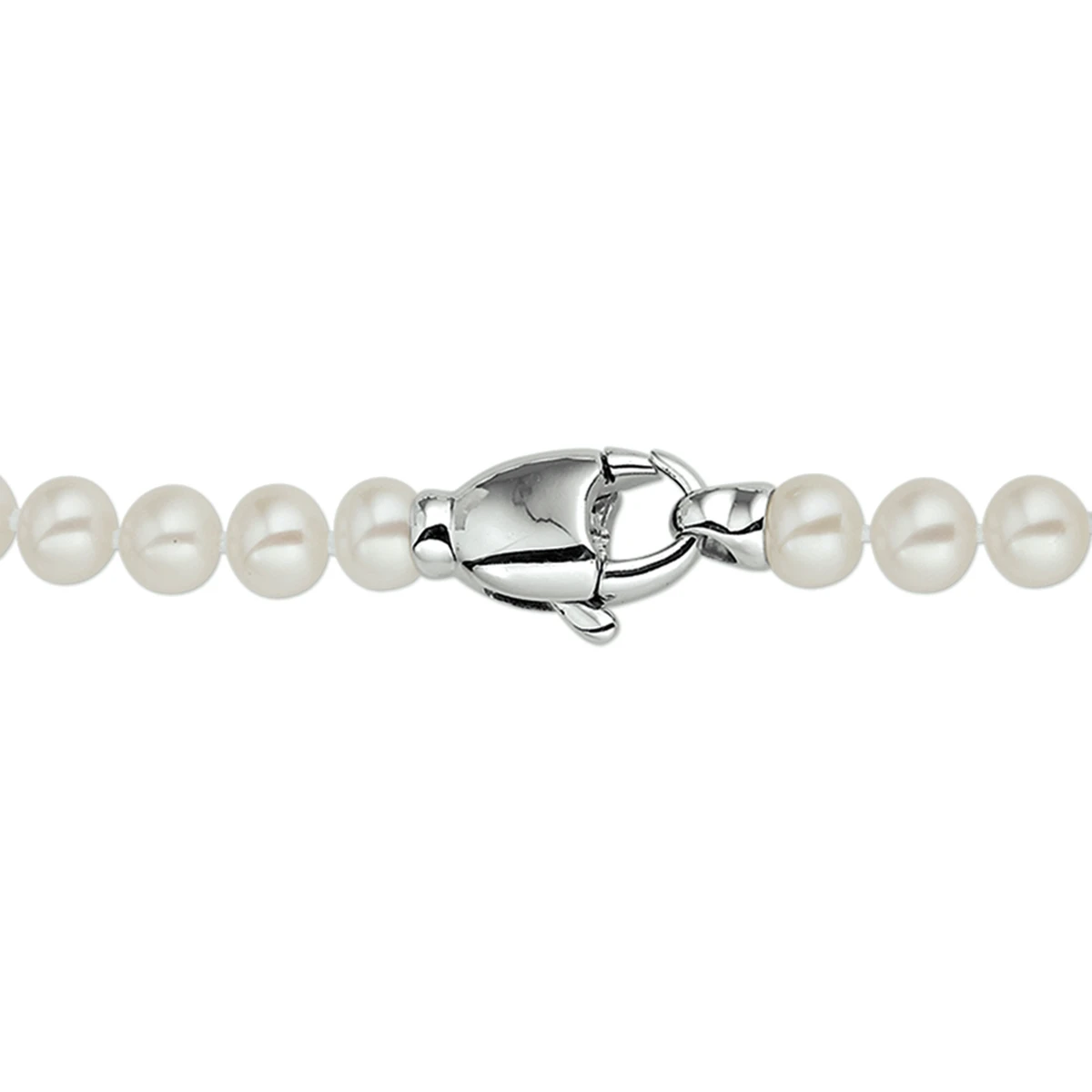 collier parel 5 - 6 mm zilver gerhodineerd