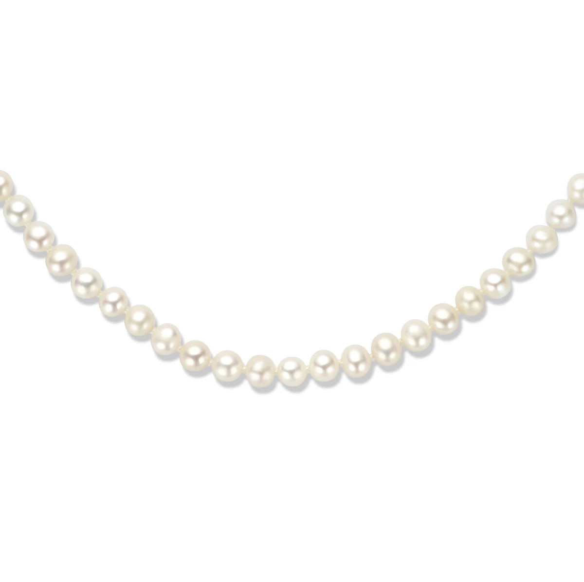 collier parel 5,5 mm 42 + 4 cm zilver gerhodineerd