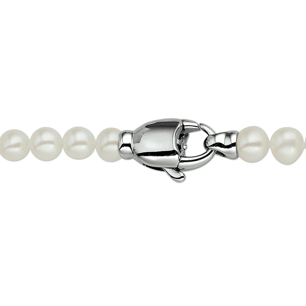 collier parel 6 - 7 mm zilver gerhodineerd