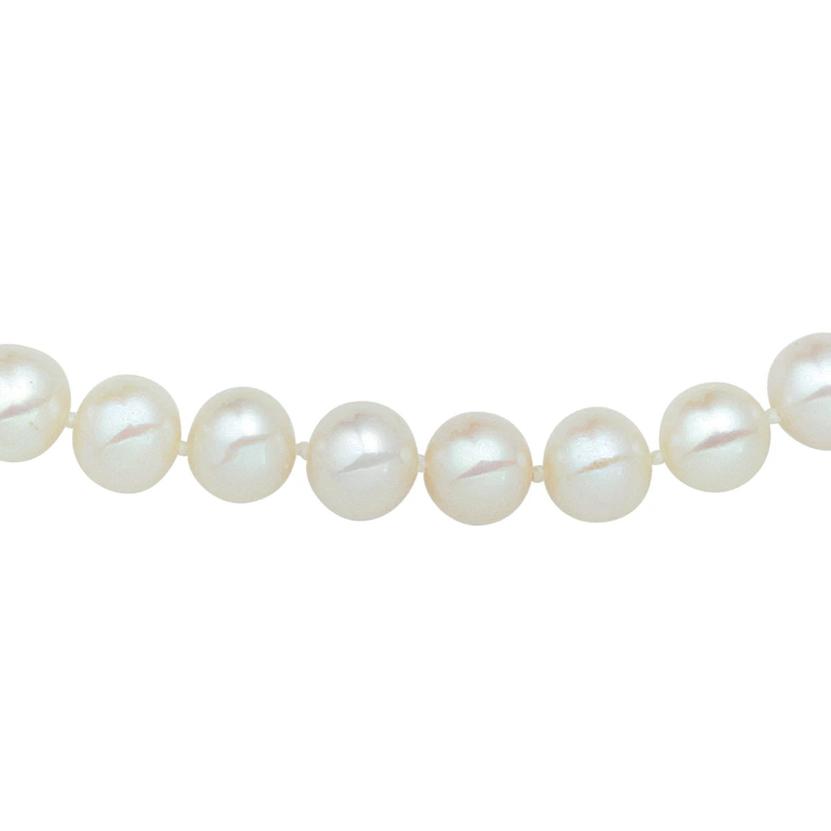 collier parel 7 - 8 mm zilver gerhodineerd