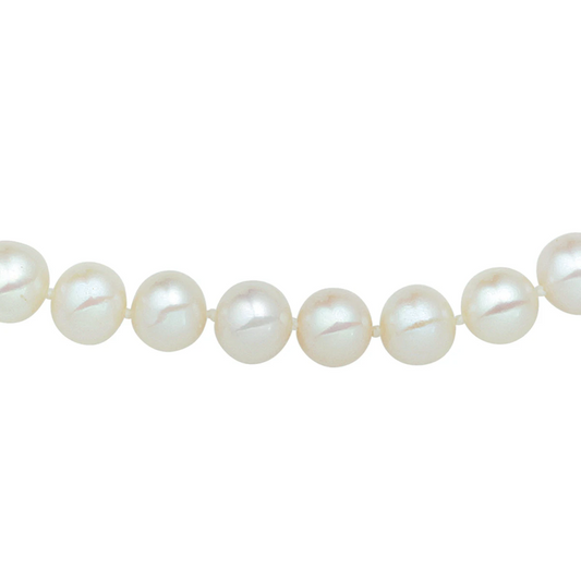 collier parel 7 - 8 mm zilver gerhodineerd