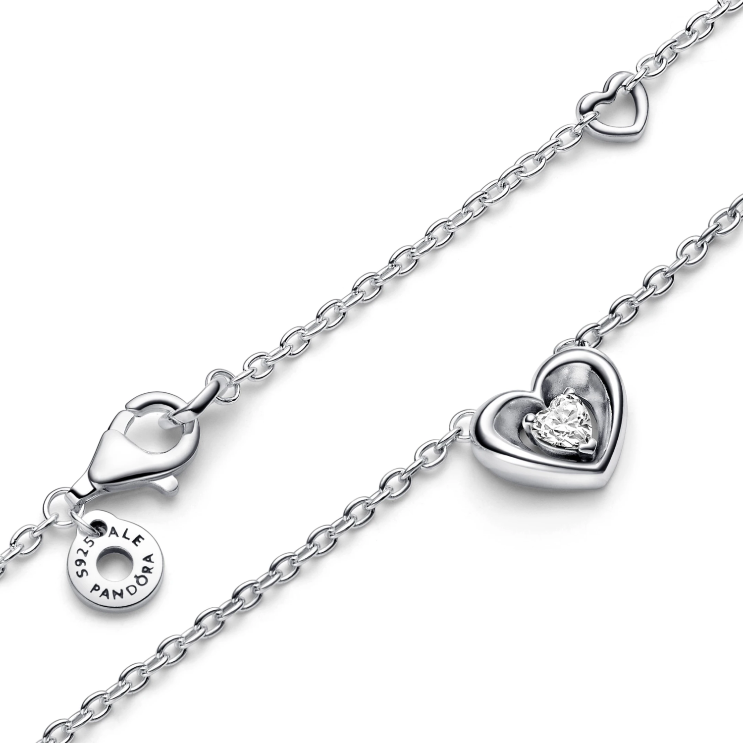Collier Pendant Cœur Rayonnant & Pierre Flottante