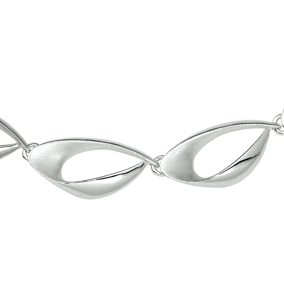 collier poli/mat 12,5 mm 42 + 3 cm zilver gerhodineerd