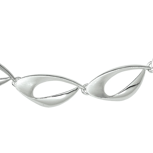collier poli/mat 12,5 mm 42 + 3 cm zilver gerhodineerd