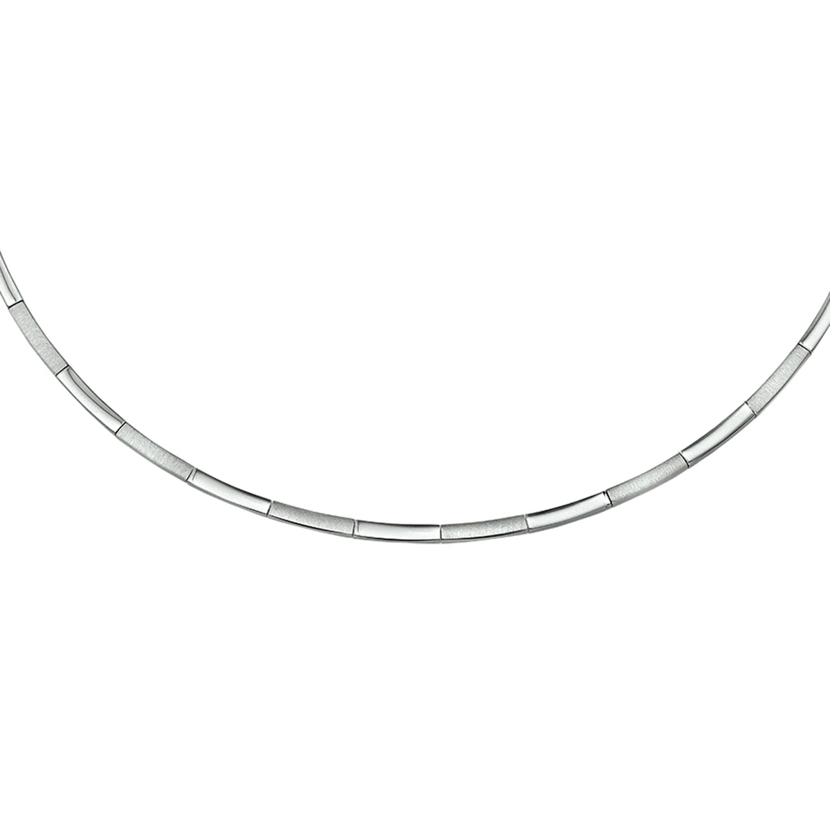 collier poli/mat 2,8 mm 43 cm zilver gerhodineerd