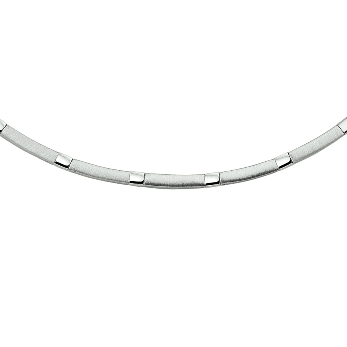 collier poli/mat 3,5 mm 45 cm zilver gerhodineerd
