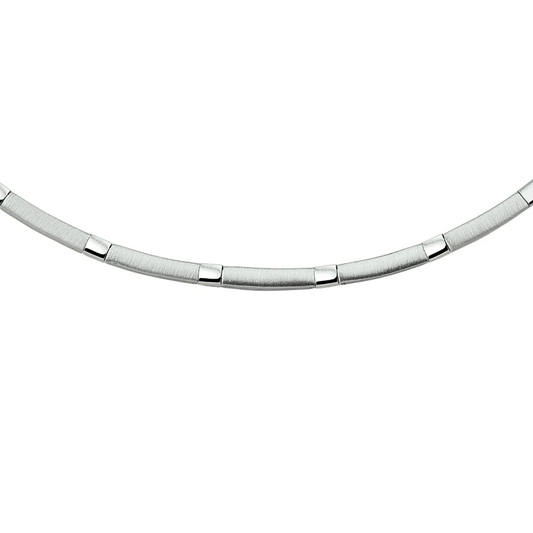 collier poli/mat 3,5 mm 45 cm zilver gerhodineerd