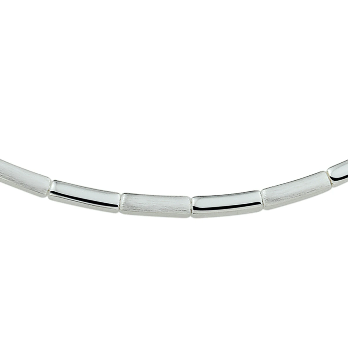 collier poli/mat 3,5 mm zilver gerhodineerd