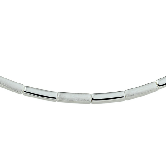 collier poli/mat 3,5 mm zilver gerhodineerd