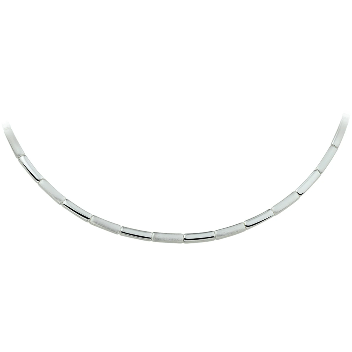 collier poli/mat 3,5 mm zilver gerhodineerd