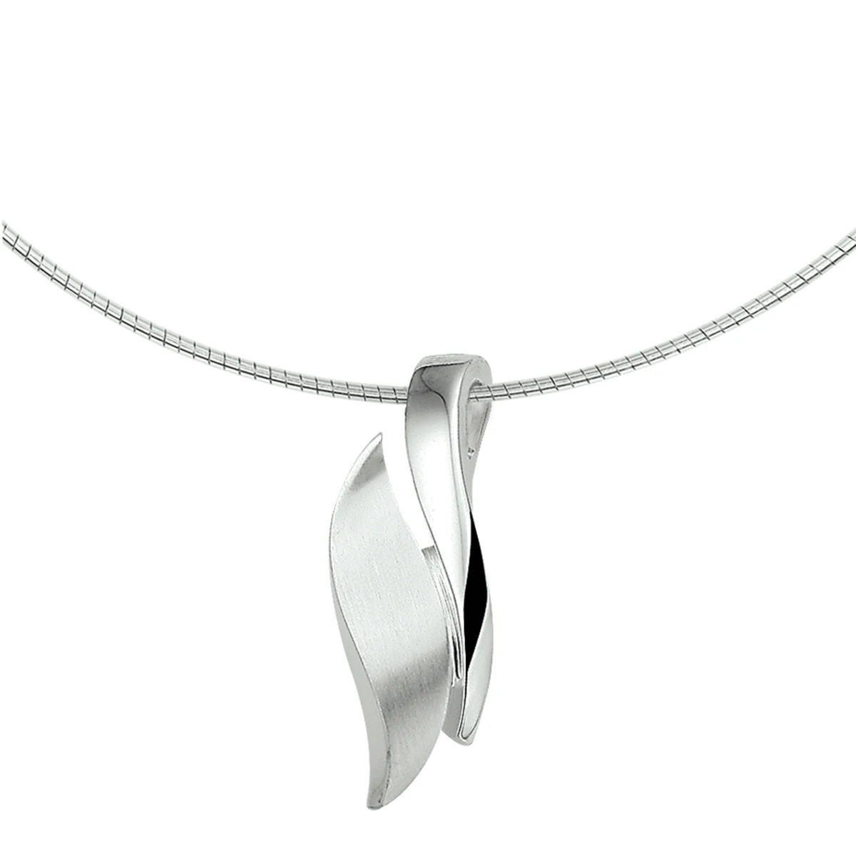 collier poli/mat 42 + 3 cm zilver gerhodineerd