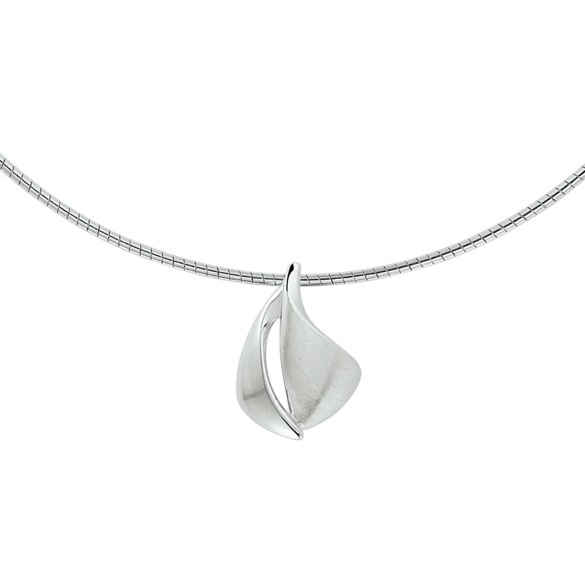 collier poli/mat 42 + 3 cm zilver gerhodineerd