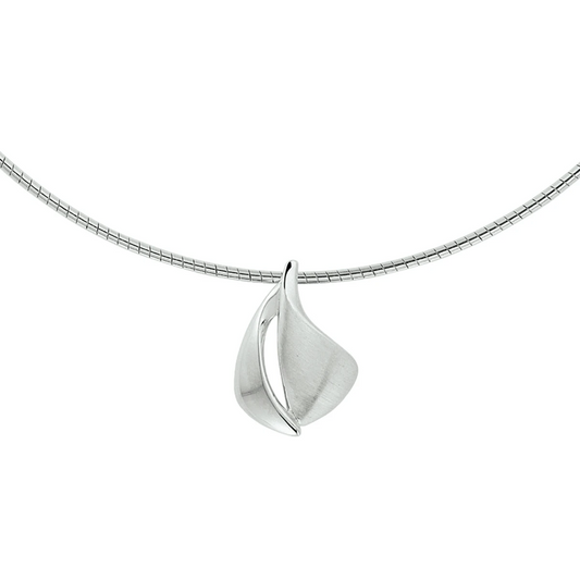 collier poli/mat 42 + 3 cm zilver gerhodineerd