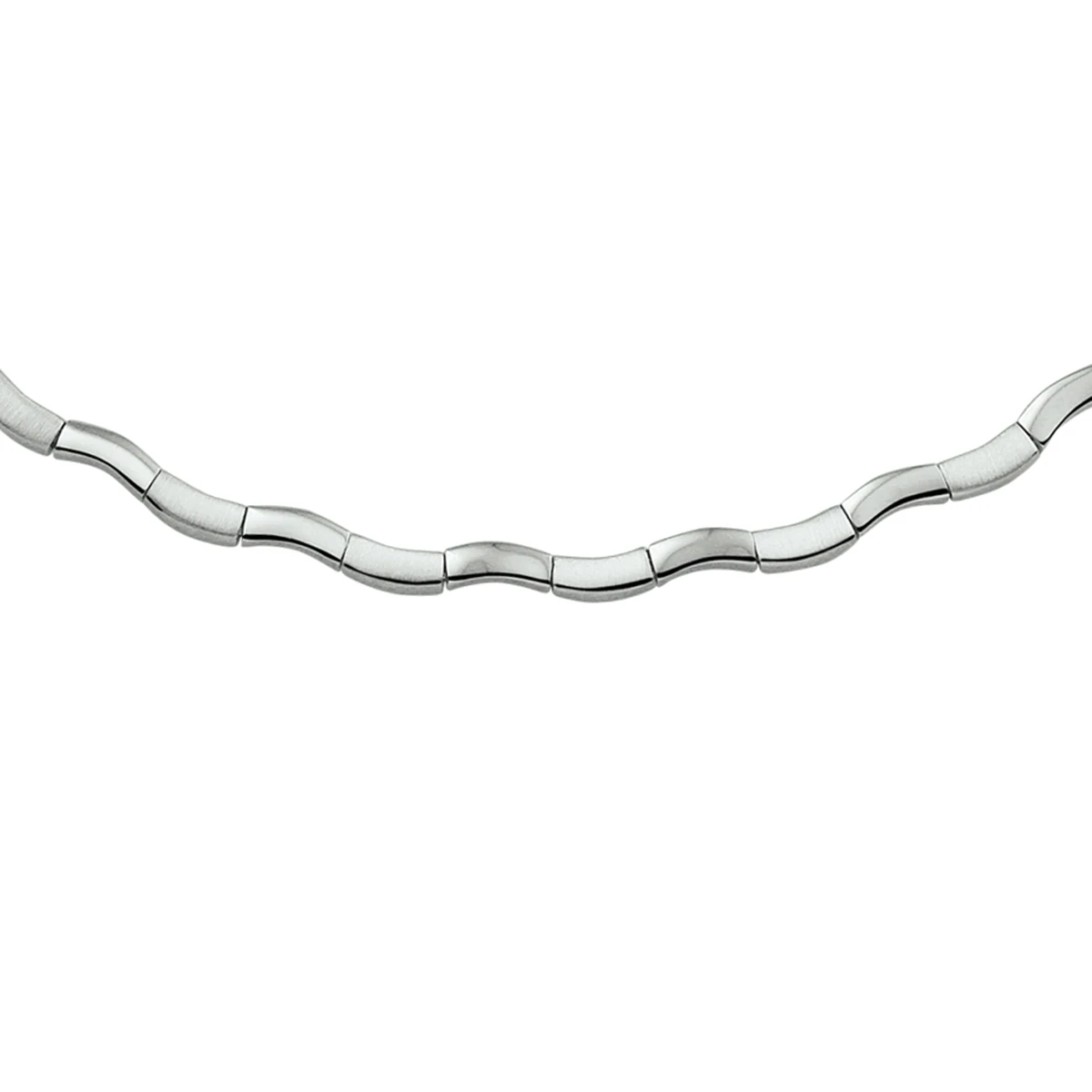 collier poli/mat 4,2 mm 43 cm zilver gerhodineerd