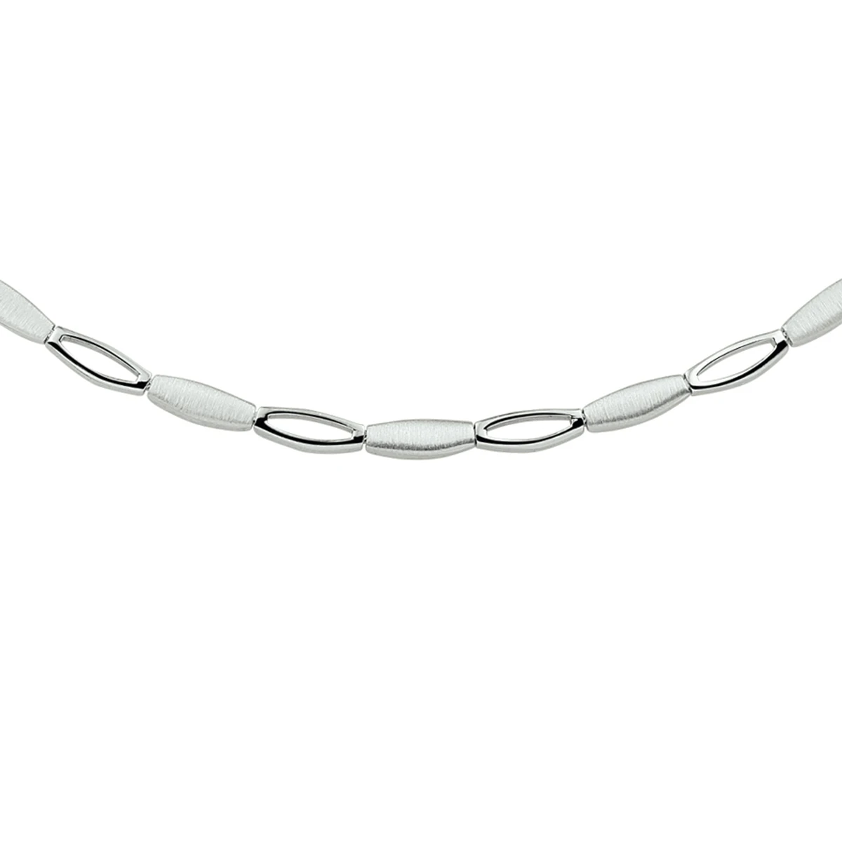 collier poli/mat 4,2 mm 45 cm zilver gerhodineerd