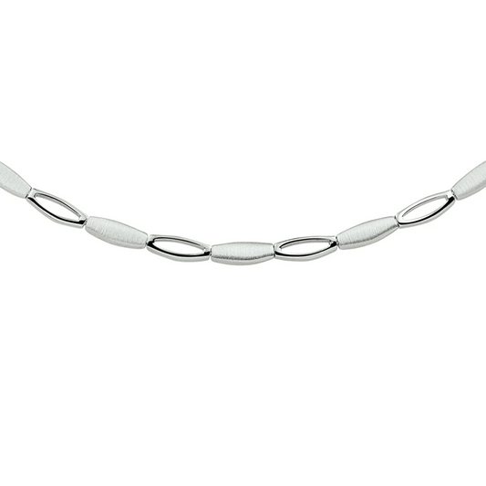 collier poli/mat 4,2 mm 45 cm zilver gerhodineerd
