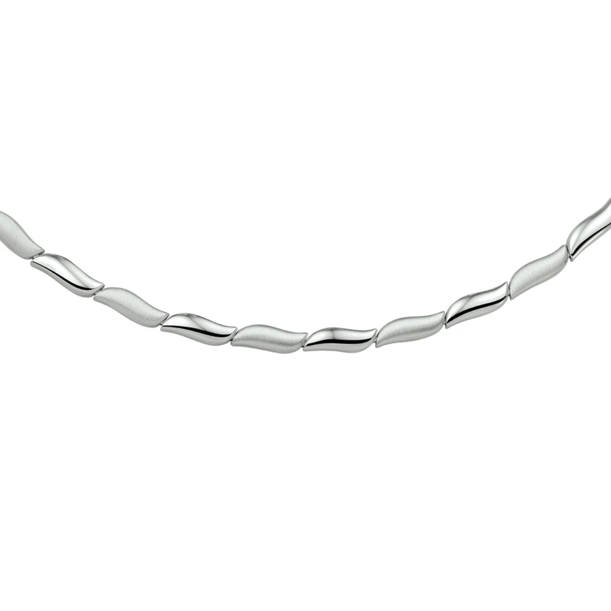 collier poli/mat 4,3 mm 45 cm zilver gerhodineerd