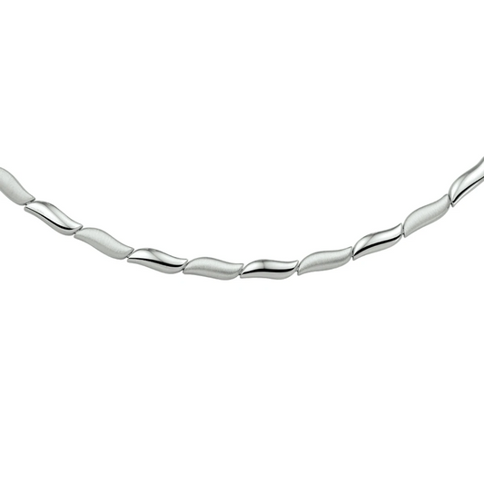 collier poli/mat 4,3 mm 45 cm zilver gerhodineerd