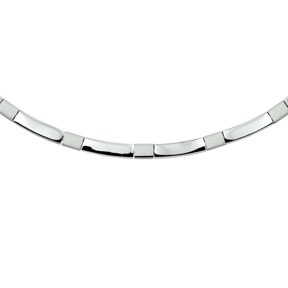 collier poli/mat 4,5 mm 45 cm zilver gerhodineerd
