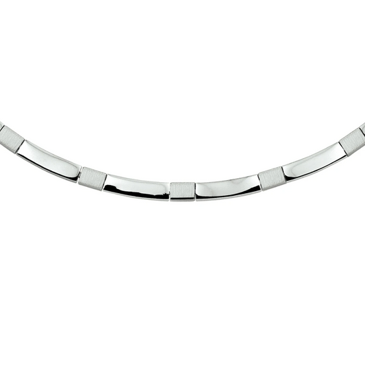 collier poli/mat 4,5 mm 45 cm zilver gerhodineerd