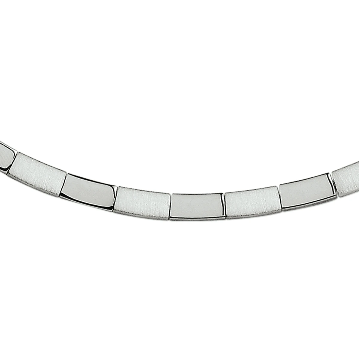 collier poli/mat 4,5 mm 45 cm zilver gerhodineerd