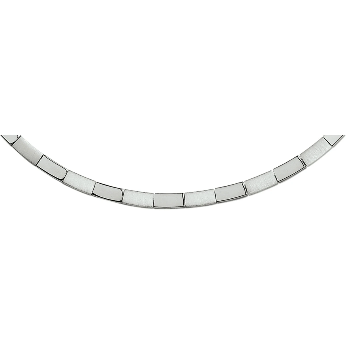 collier poli/mat 4,5 mm 45 cm zilver gerhodineerd