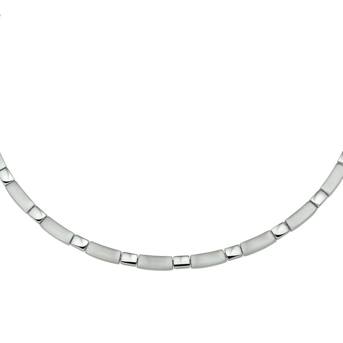 collier poli/mat 5 mm 42 + 3 cm edelstaal