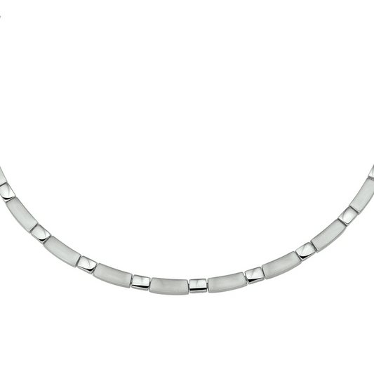 collier poli/mat 5 mm 42 + 3 cm edelstaal