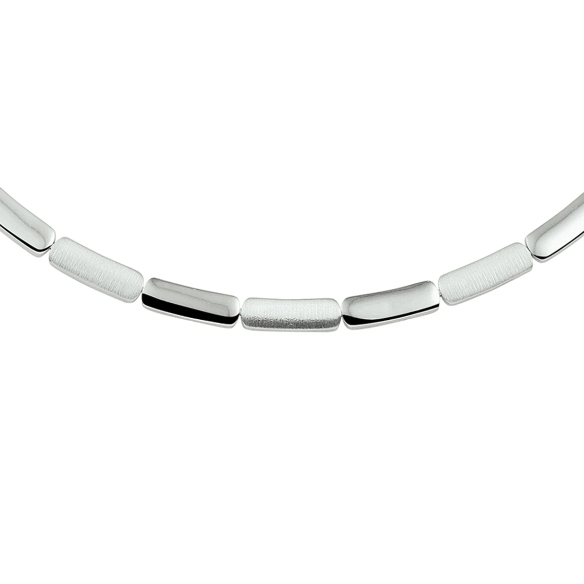 collier poli/mat 5,2 mm 45 cm zilver gerhodineerd