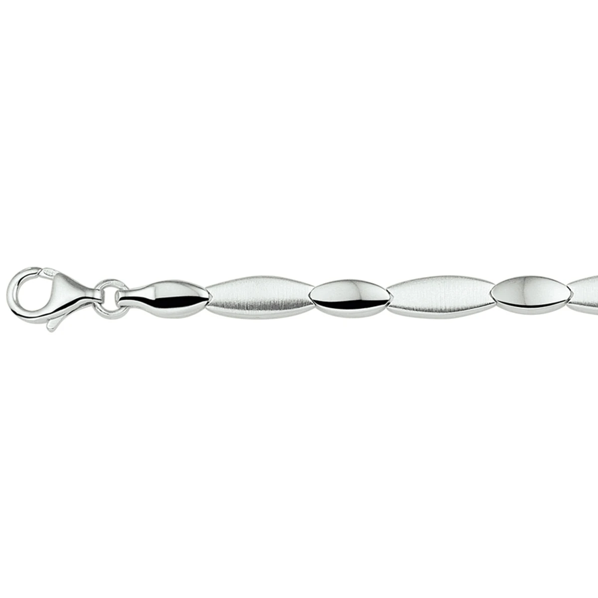 collier poli/mat 5,5 mm zilver gerhodineerd