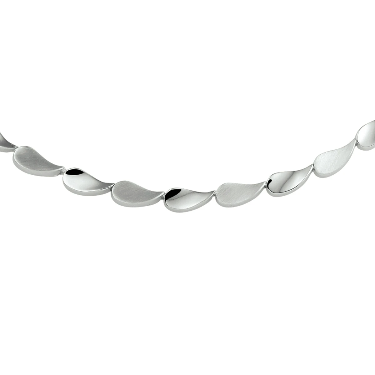 collier poli/mat 5,6 mm 45 cm zilver gerhodineerd