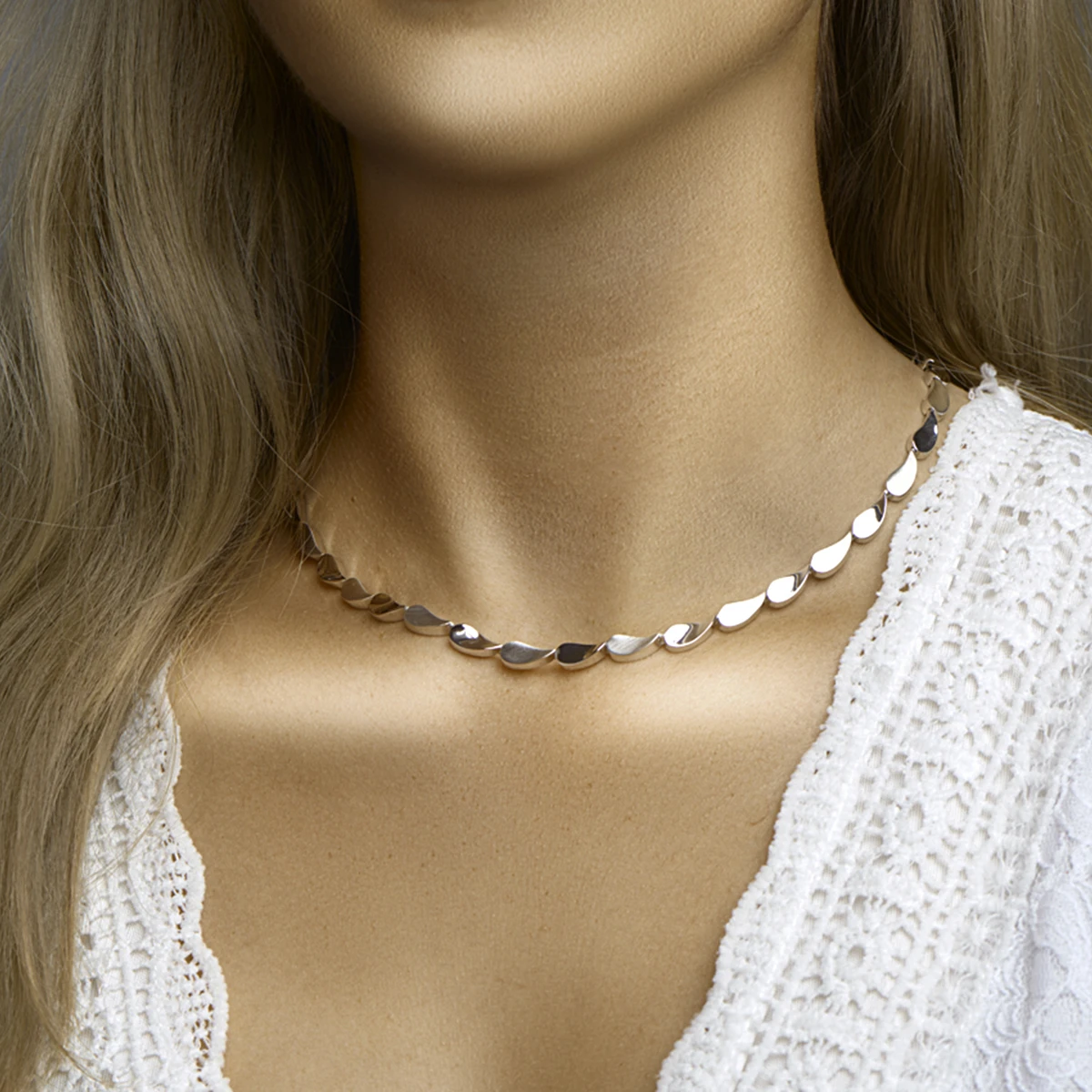 collier poli/mat 5,6 mm 45 cm zilver gerhodineerd