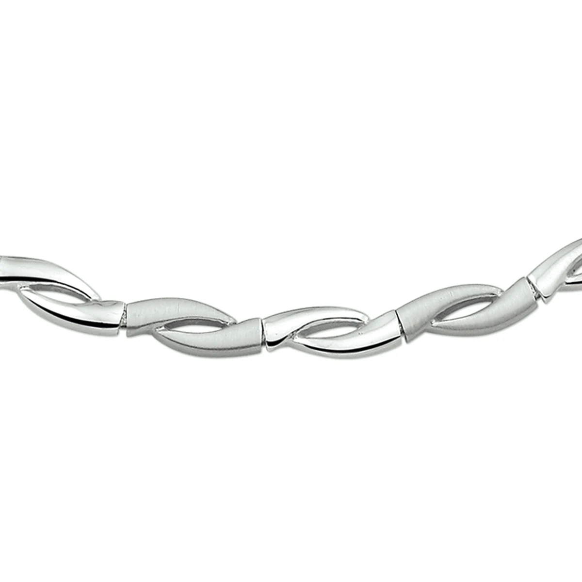 collier poli/mat 6,0 mm 45 cm zilver gerhodineerd