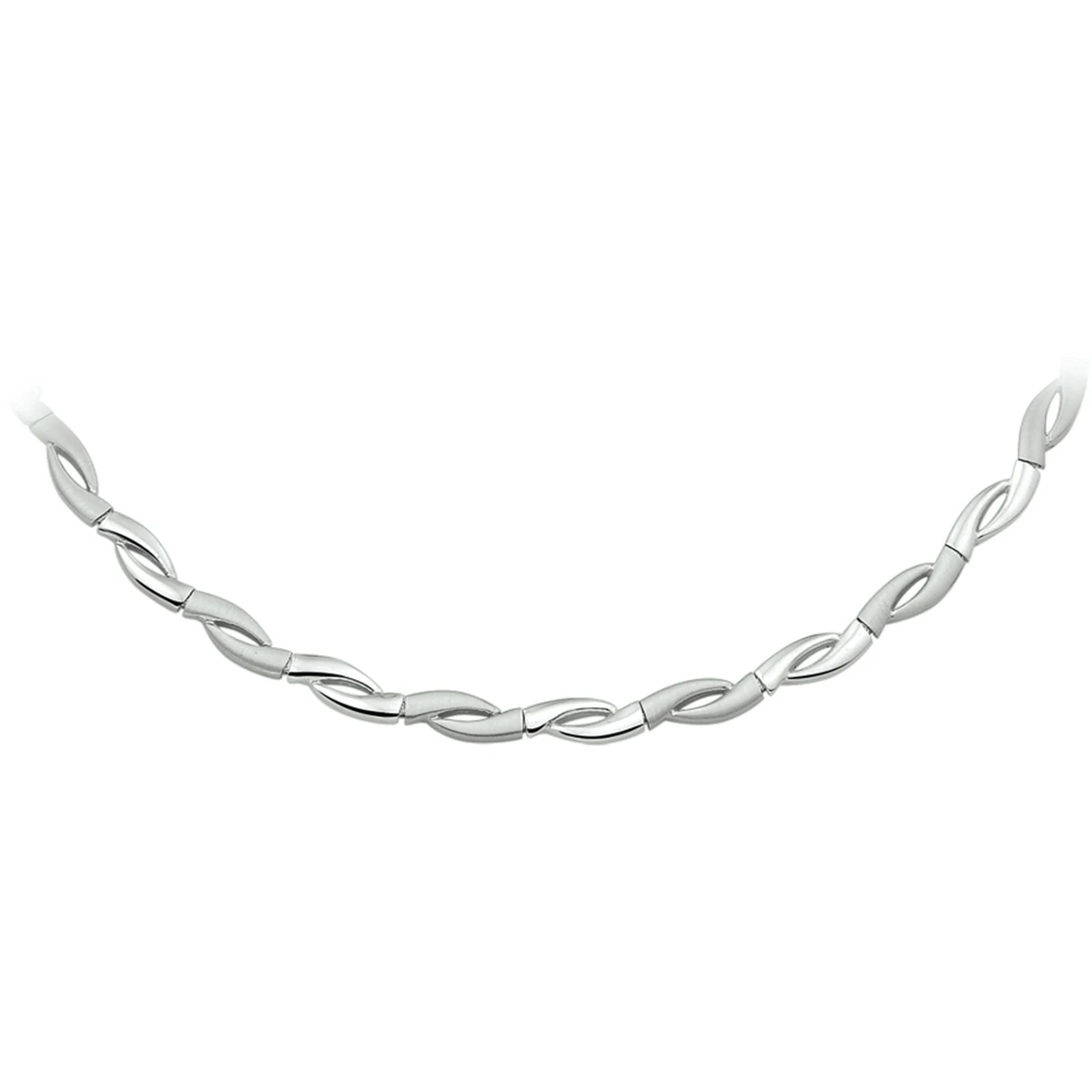 collier poli/mat 6,0 mm 45 cm zilver gerhodineerd