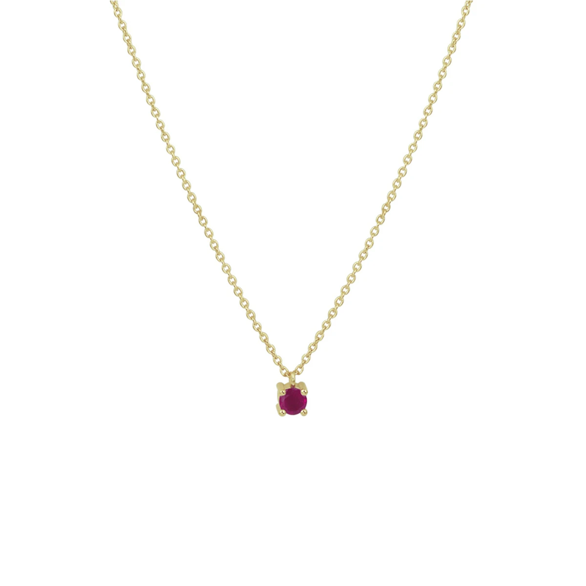 collier robijn 40 - 42 - 44 cm 14K geelgoud