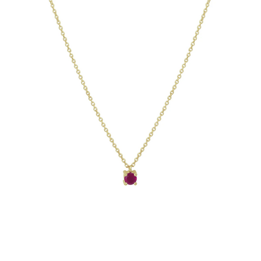 collier robijn 40 - 42 - 44 cm 14K geelgoud