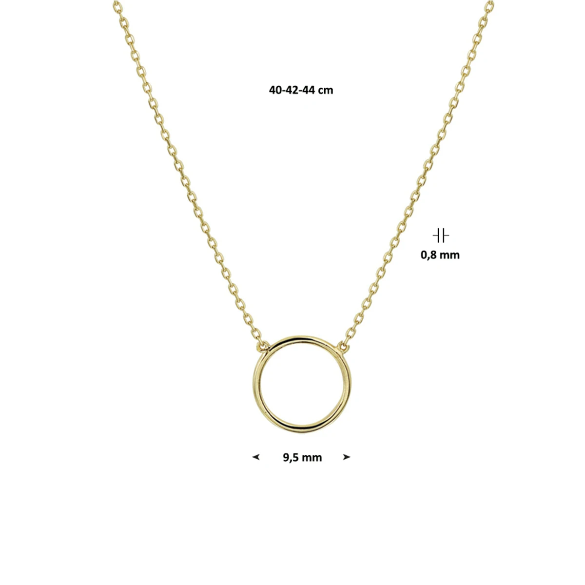 collier rondje 40 - 42 - 44 cm 14K geelgoud