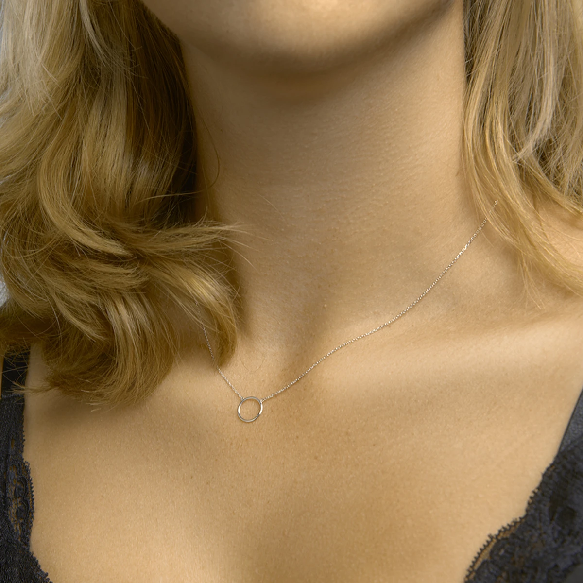 collier rondje 40 - 42 - 44 cm 14K witgoud
