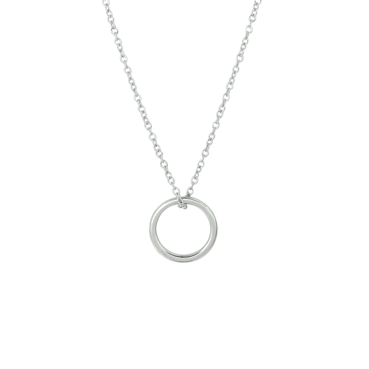 collier rondje 40 + 5 cm zilver gerhodineerd